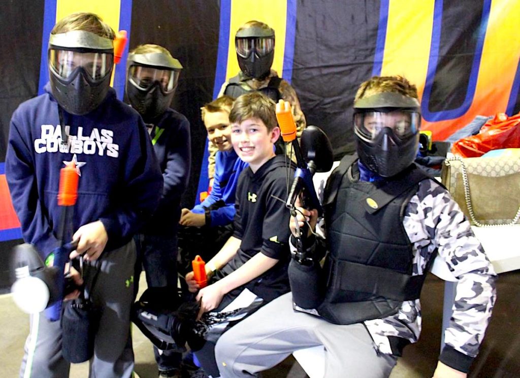 young teen boys in low impact paintball gear